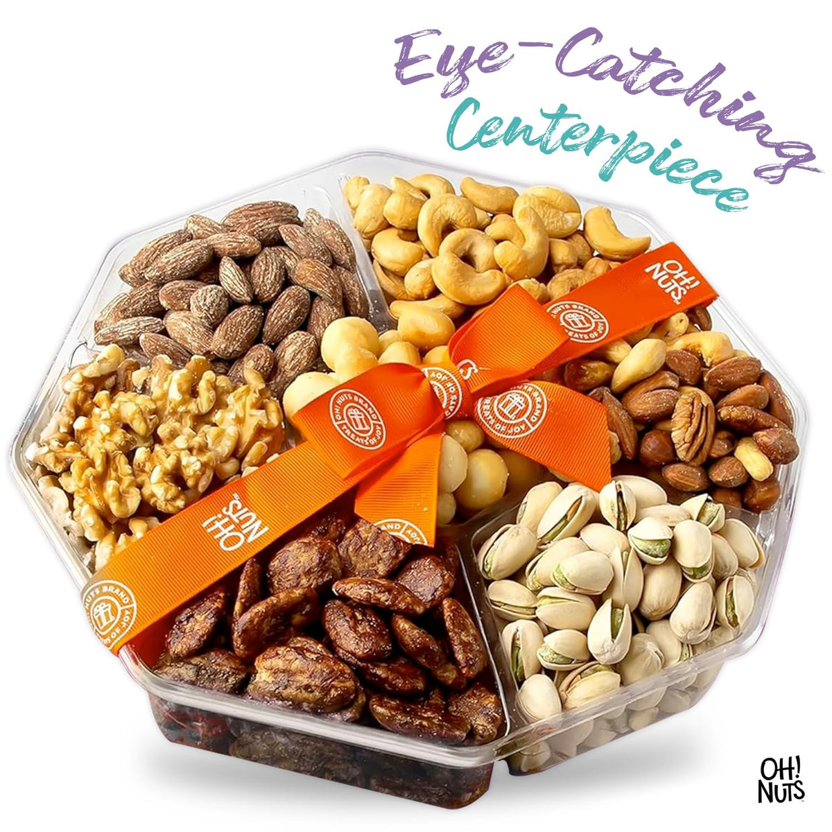 Oh Nuts holiday gift box open arrangement ready for celebrations