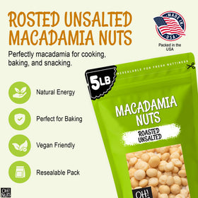 Oh! Nuts Macadamia nuts highlighting healthy fats and protein for a satisfying bite