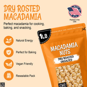 Oh! Nuts macadamia nuts on kitchen counter, convenient healthy snack ready anytime.