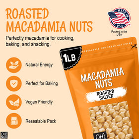 Macadamia nuts as a topping on a salad with Oh! Nuts
