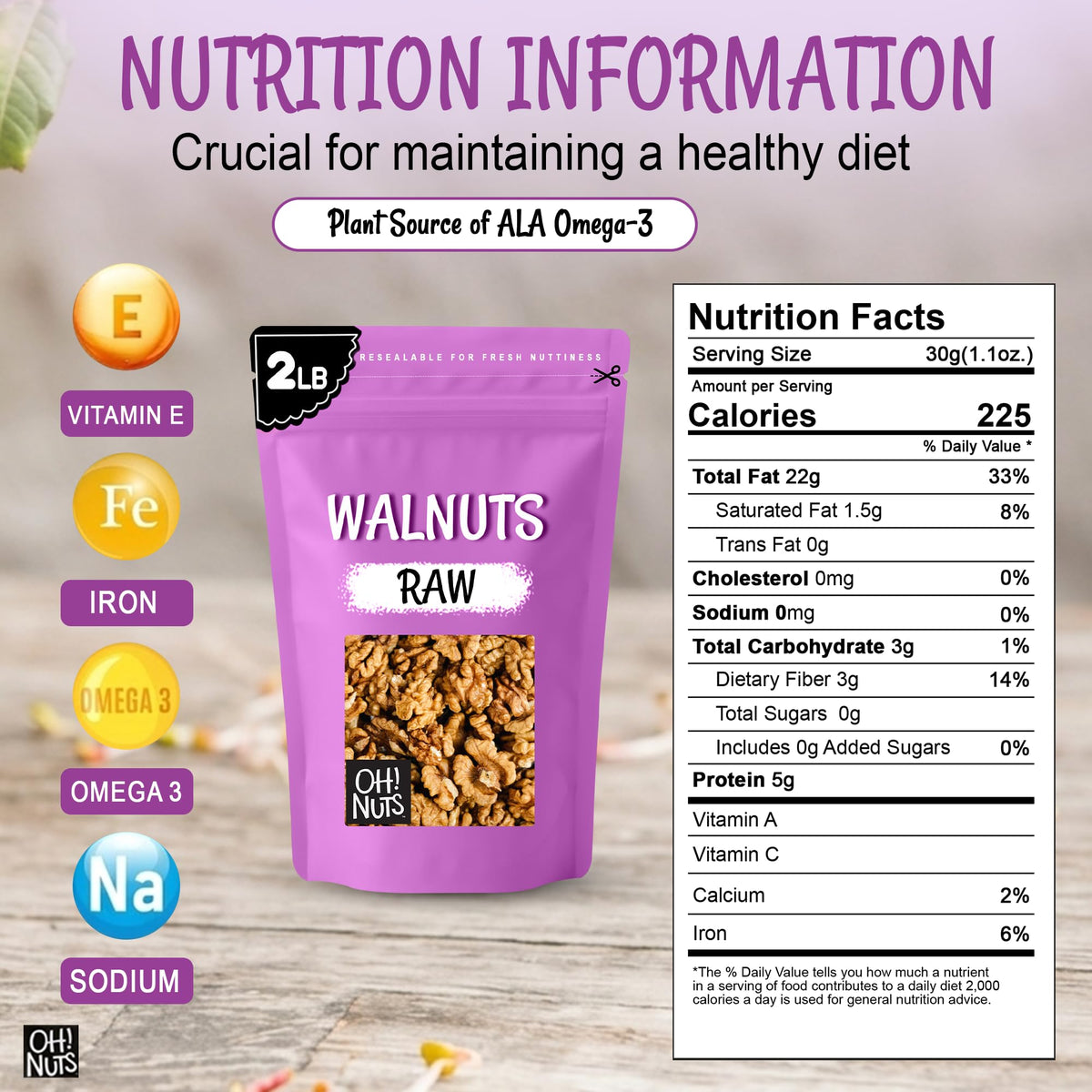 Oh! Nuts walnuts halves and pieces in bulk bag, ready for salads and recipes.