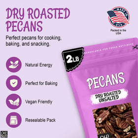 Oh! Nuts pecans resealable bag keeps freshness at hand.