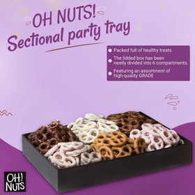 Oh! Nuts pretzel tray ready to share at parties and gatherings.