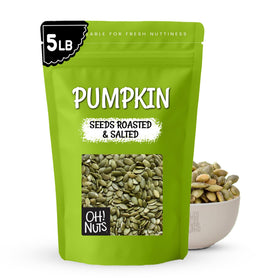 Oh! Nuts pumpkin seeds roasted and salted in a bulk bag for snacking