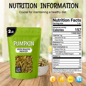 Oh! Nuts pumpkin seeds close-up showing golden roast and nutty texture.