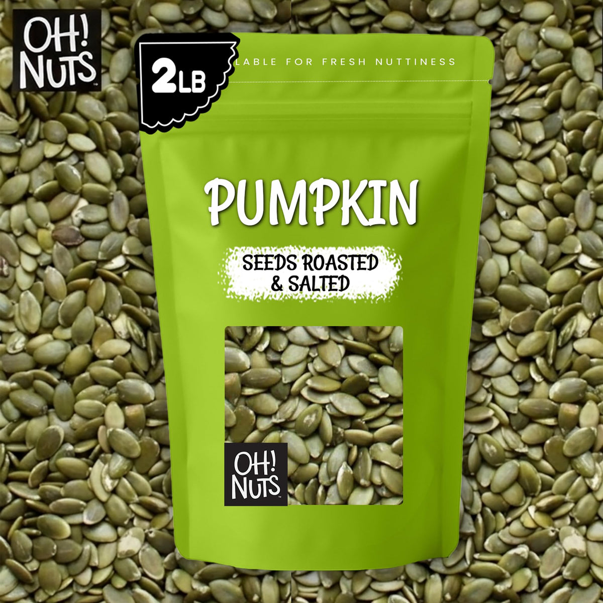Oh! Nuts roasted salted pepitas add a rich crunch to bowls, salads, and baking.