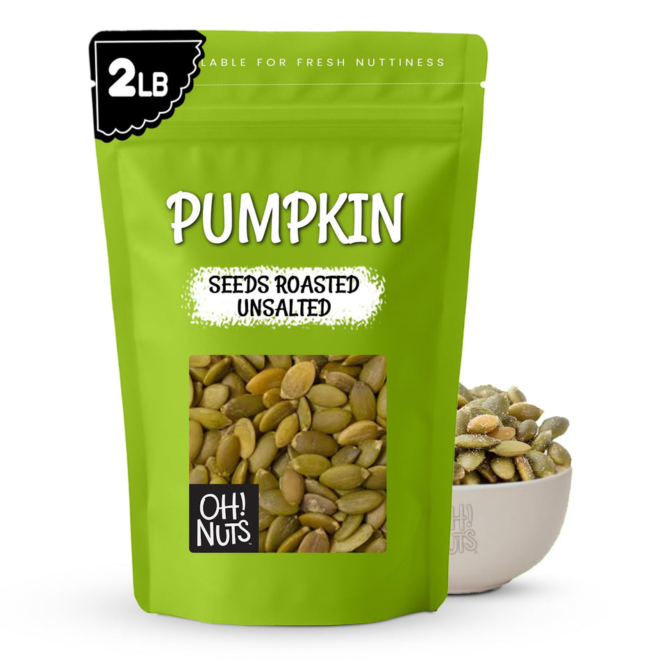 Oh! Nuts pumpkin seeds roasted for a crunchy, flavorful snack.