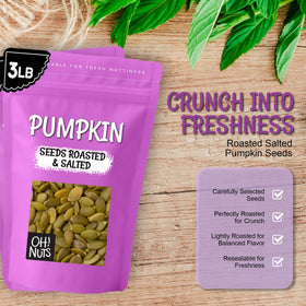 Pumpkin seeds sprinkled on a salad add crunch and nutrition.