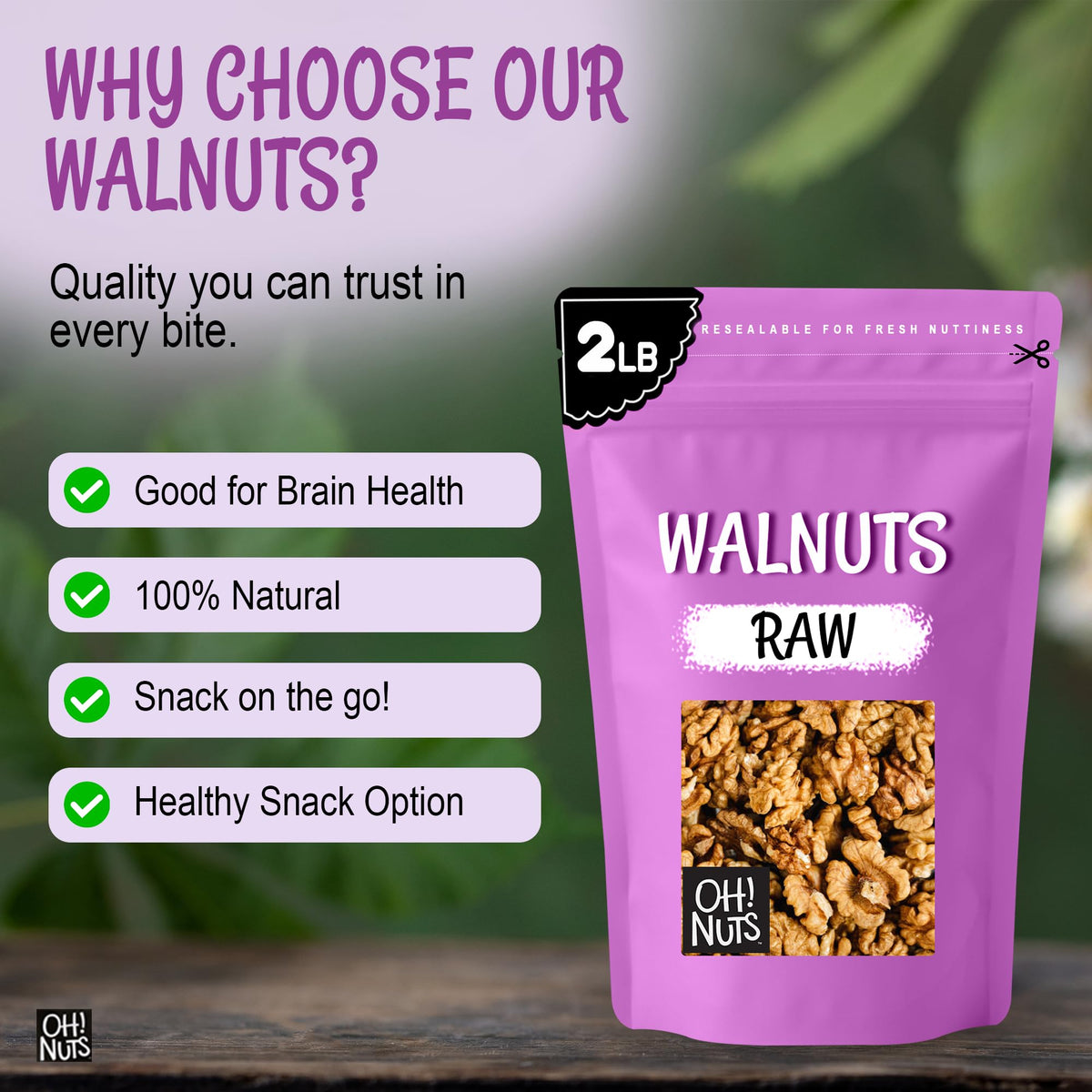 Oh! Nuts raw walnuts ground for flour, versatile gluten-free option.