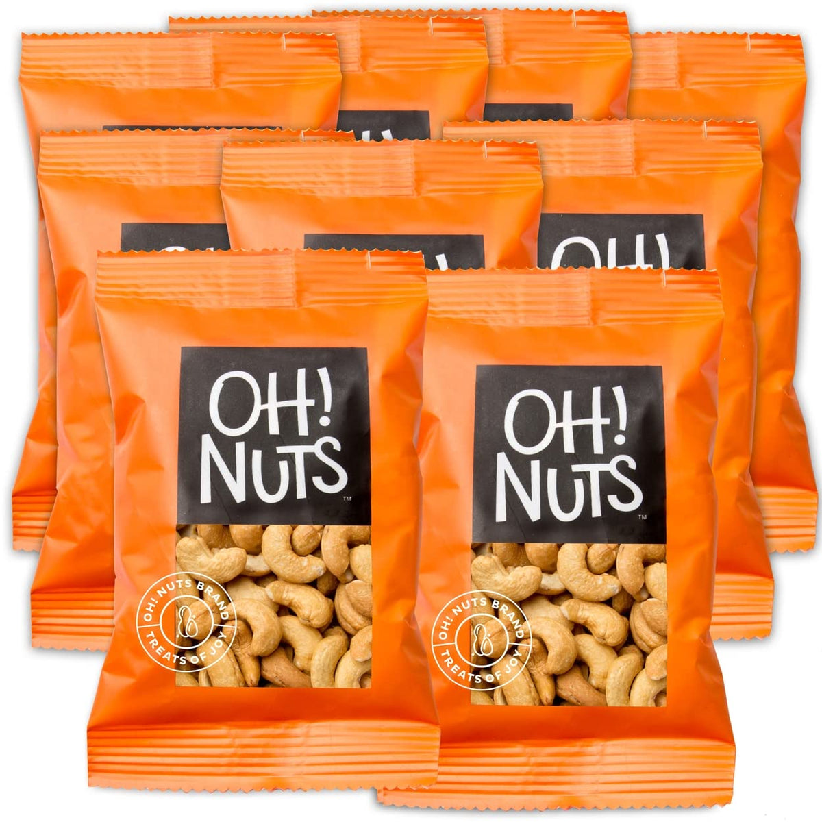 Oh! Nuts roasted unsalted cashews snack pack for on-the-go energy