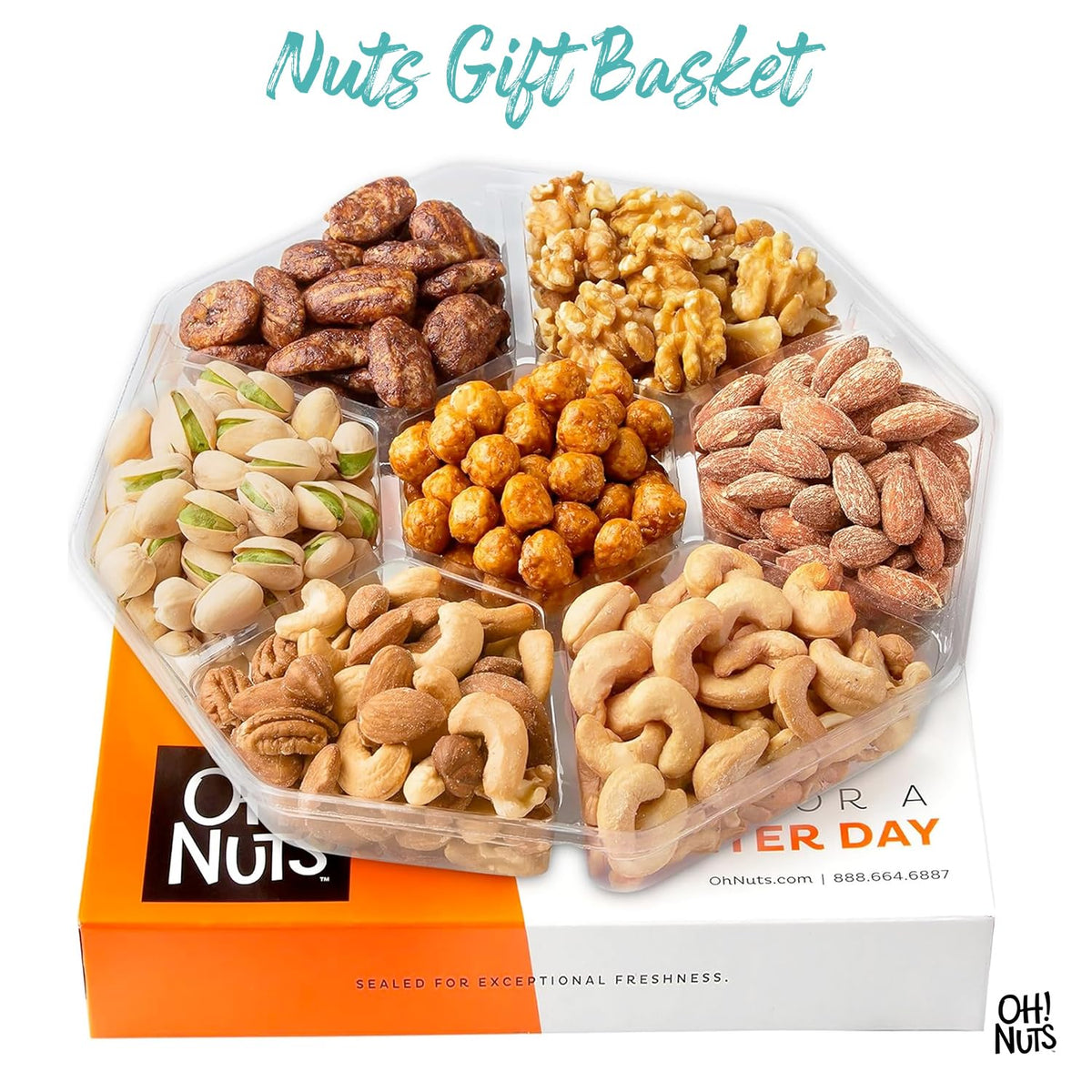 Oh! Nuts salted pistachios image, savory snack option for gatherings.