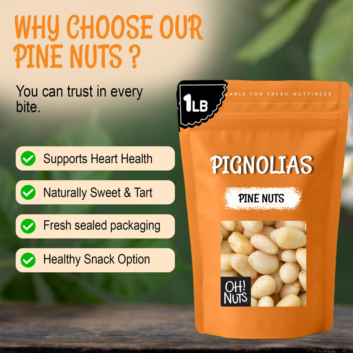 Oh! Nuts toasted pine nuts warm nutty aroma and flavor.