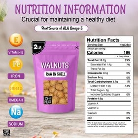 Oh! Nuts Walnuts in Shell closeup — natural texture and freshness visible in each shell.