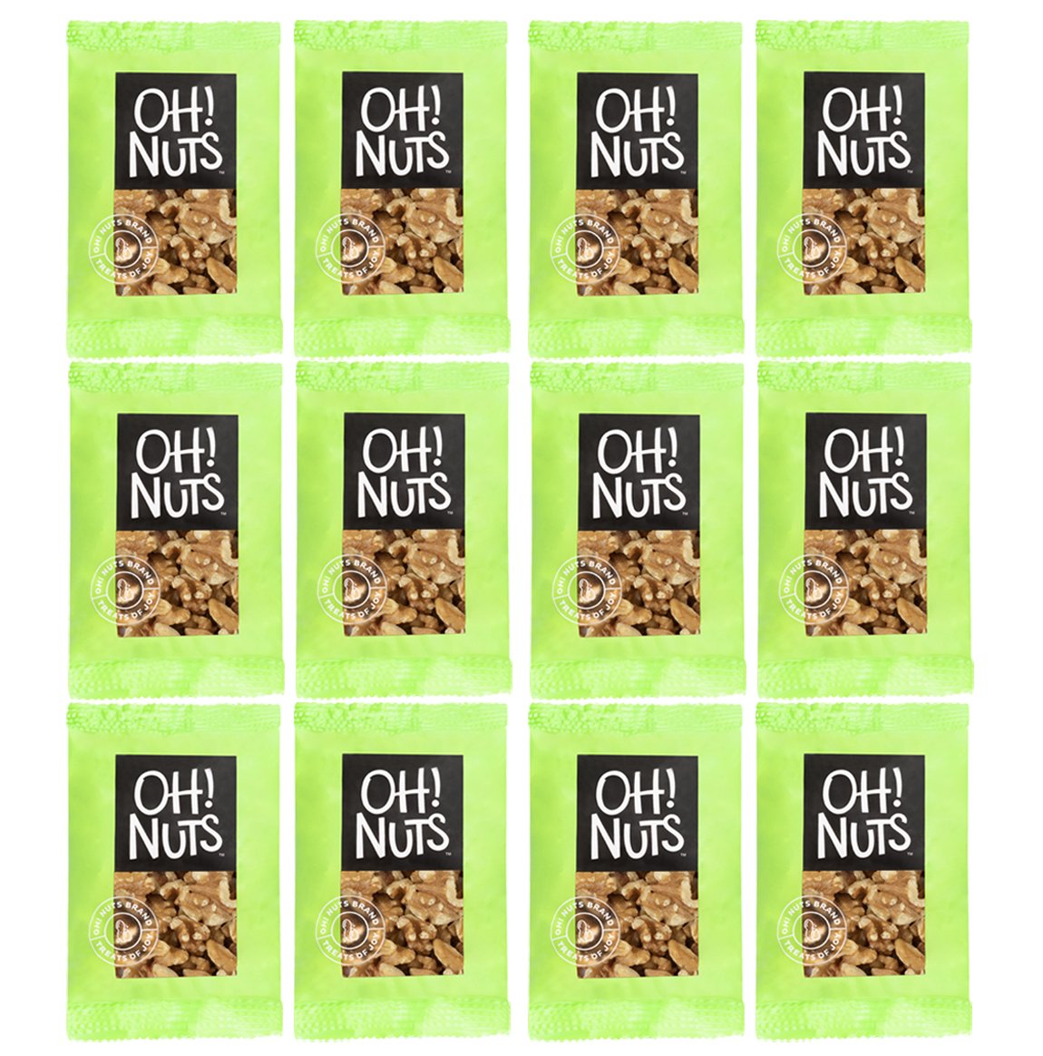 Oh! Nuts raw walnuts in 12 individual pouches for easy on-the-go snacking