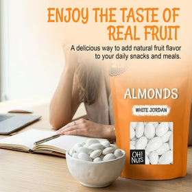 Elegant wedding favors featuring Oh! Nuts White Jordan Almonds for guests.