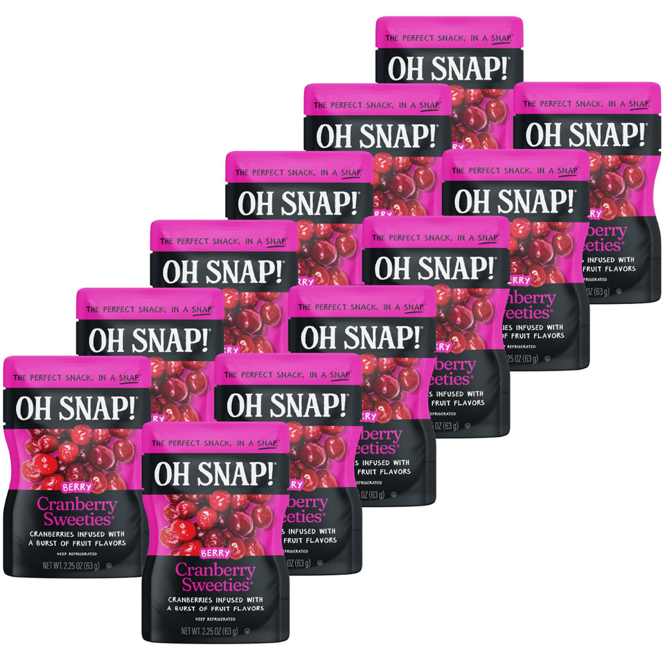 Oh Snap Cranberry Sweeties pack front showing convenient grab-and-go snack