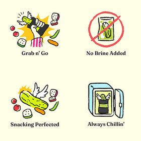 Oh Snap Gone Dilly ingredients declaration lists fresh cucumbers and seasonings