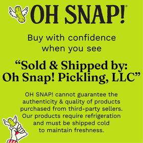 Oh Snap Sassy Bites 12-pack back label highlights ingredients and claims