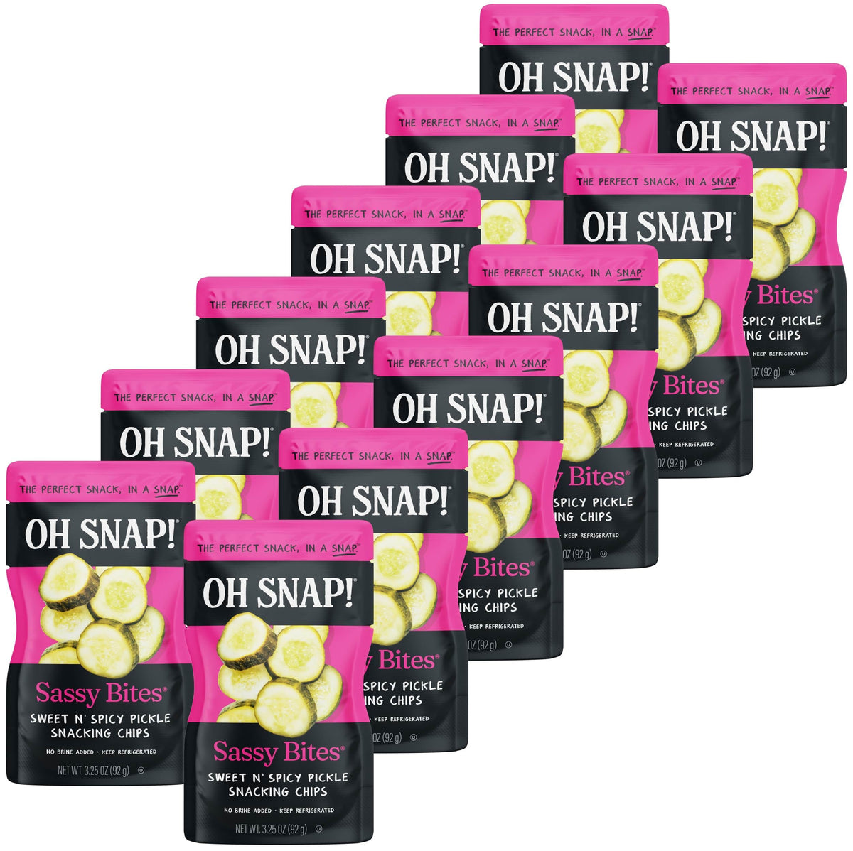 Oh Snap Sassy Bites 12-pack front view shows grab-and-go freshness