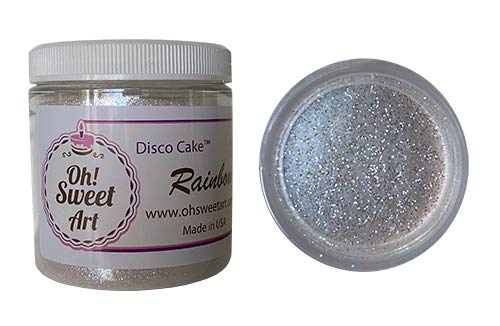 Oh! Sweet Art Rainbow Disco Dust jar adds dew-like shimmer to fondant decorations.