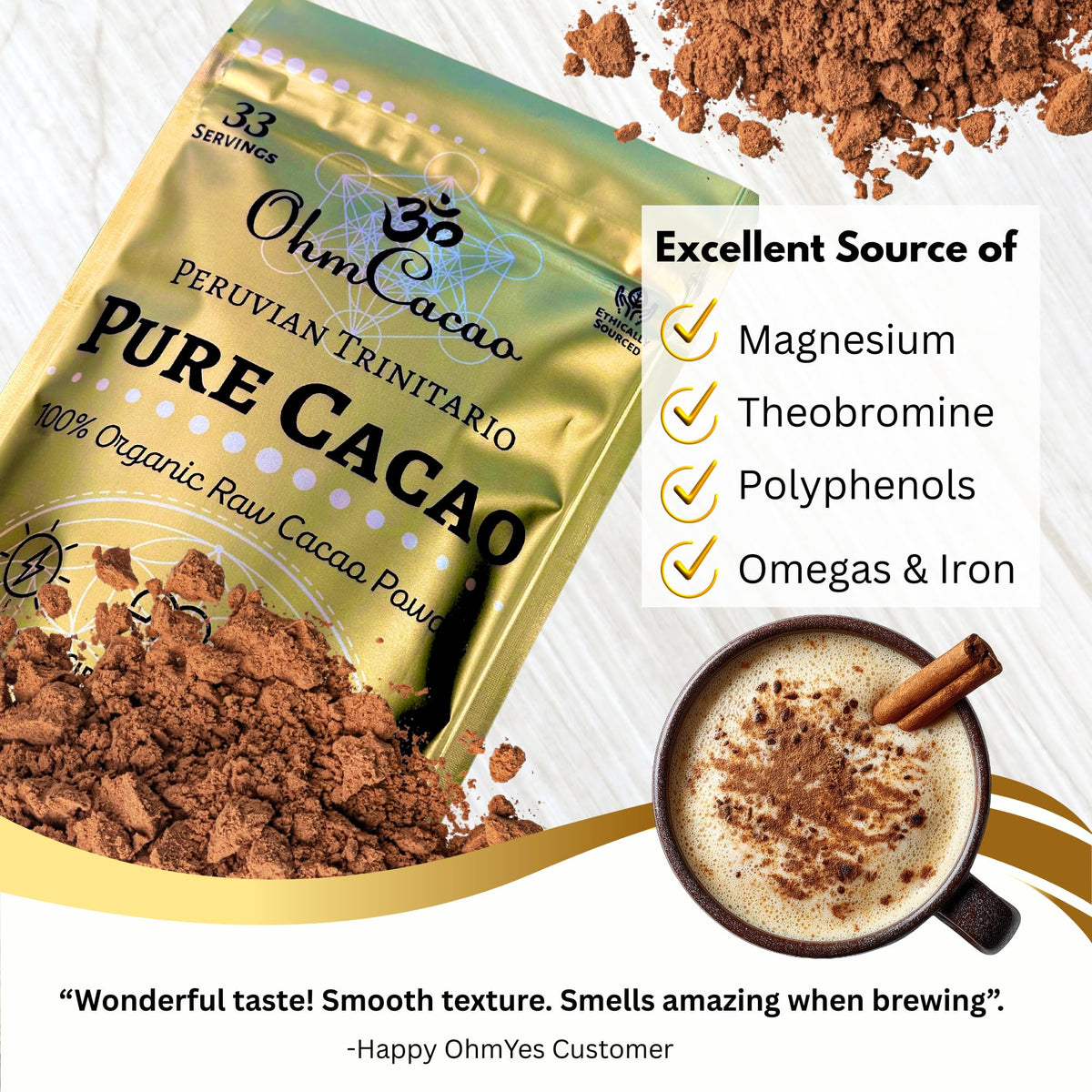 OHM Cacao smoothie-bowl idea with cacao for a nutrient boost