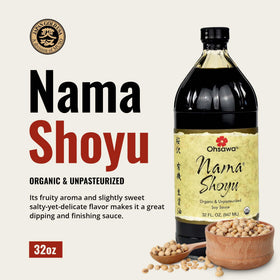 Ohsawa Nama Shoyu cedar barrel aging scene suggesting layered flavors.