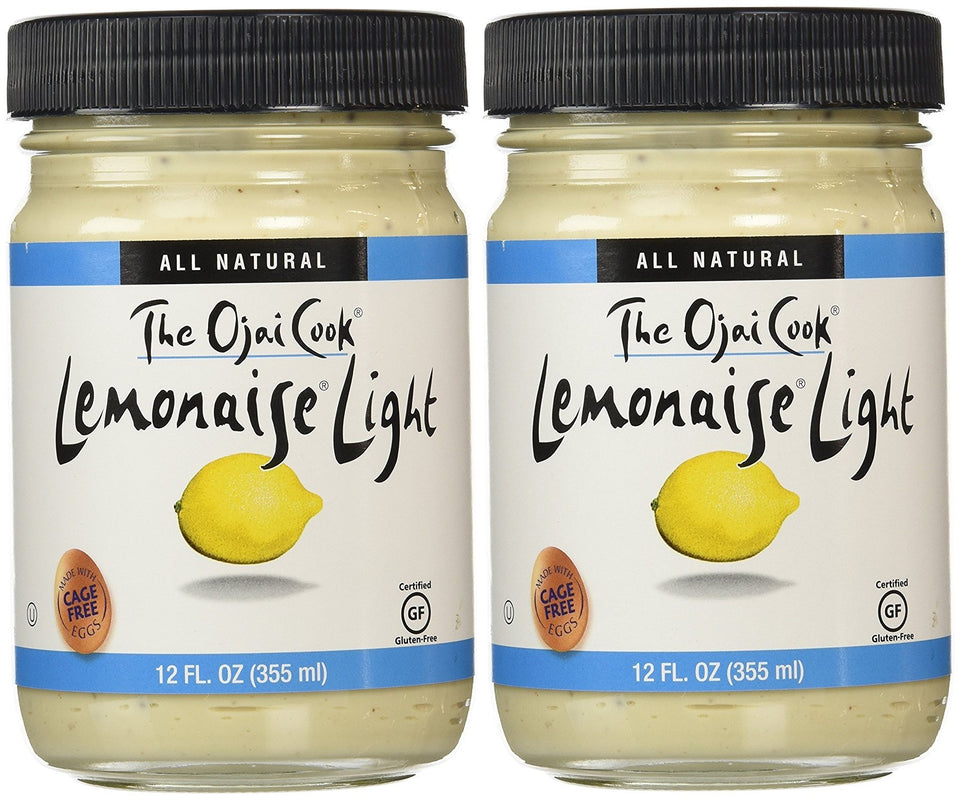 Ojai Cook Lemonaise Light bottle showcases citrus brightness for sandwiches.
