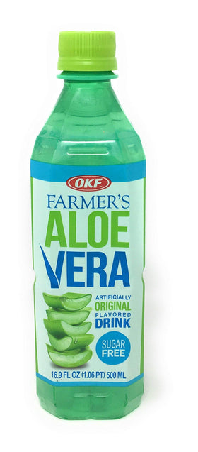 OKF Aloe Vera Sugar Free 500ml bottle, convenient hydration for anytime