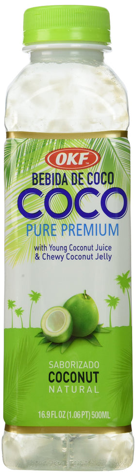OKF Coconut Drink 500ml bottle for refreshing, fat-free hydration on the go