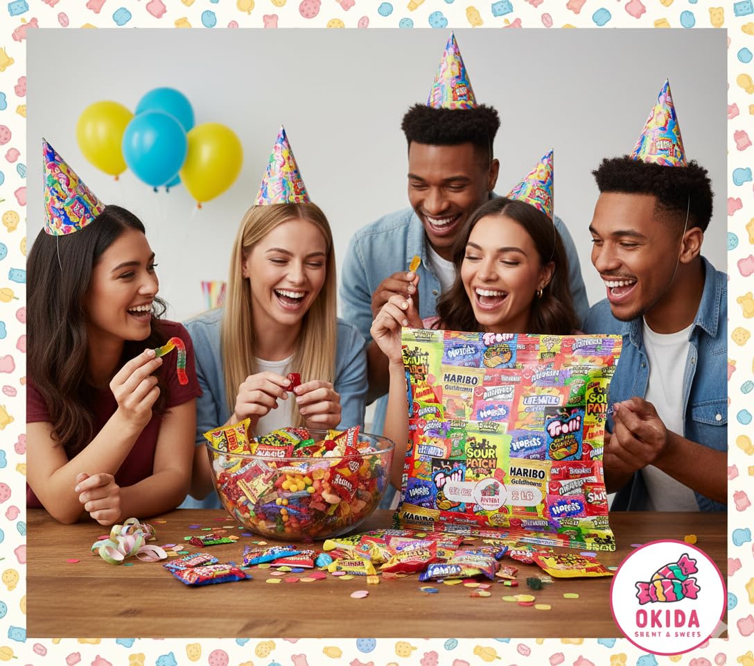 Okida 32-ounce pack party favorites in vibrant wrappers ready for sharing