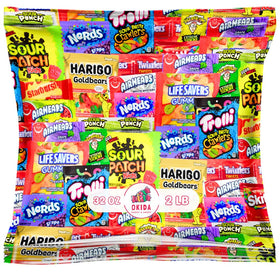 Okida Assorted Candy Variety Pack display with a colorful 32 oz assortment for parties