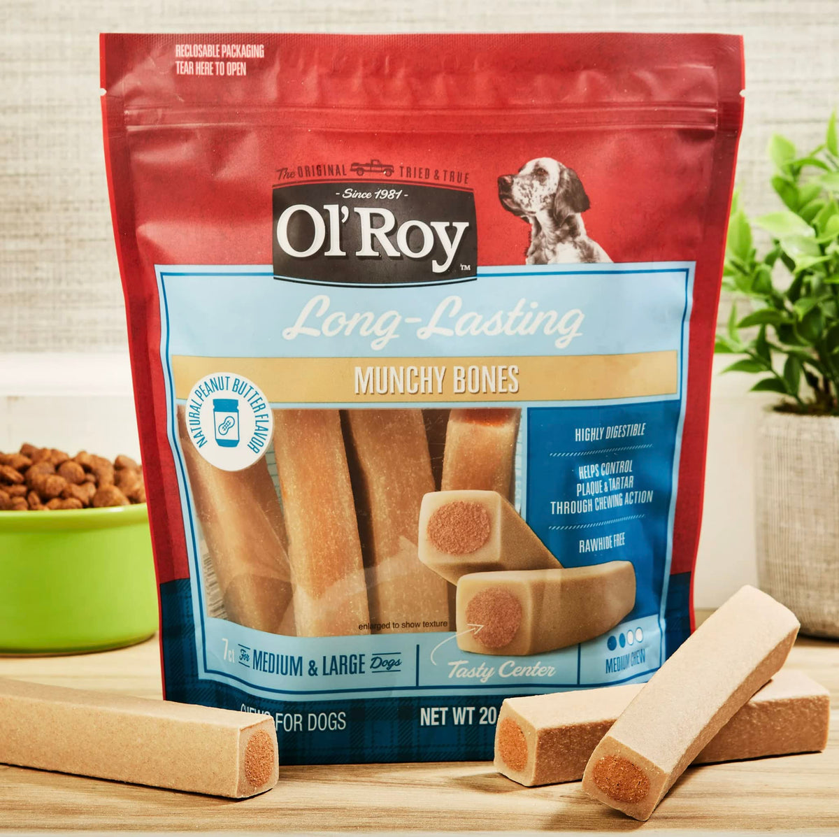 Two-pack display of Ol' Roy Munchy Bone for convenient purchase