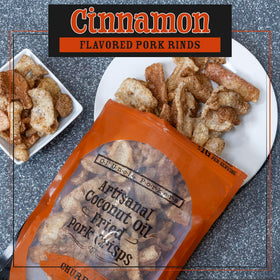 Ol' Uncle Porkers Cinnamon Churro rinds crisp in every bite, great for snacking
