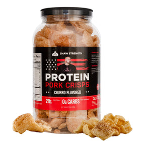 Ol' Uncle Porkers Shaw Strength churro pork rinds 8oz package—keto protein snack
