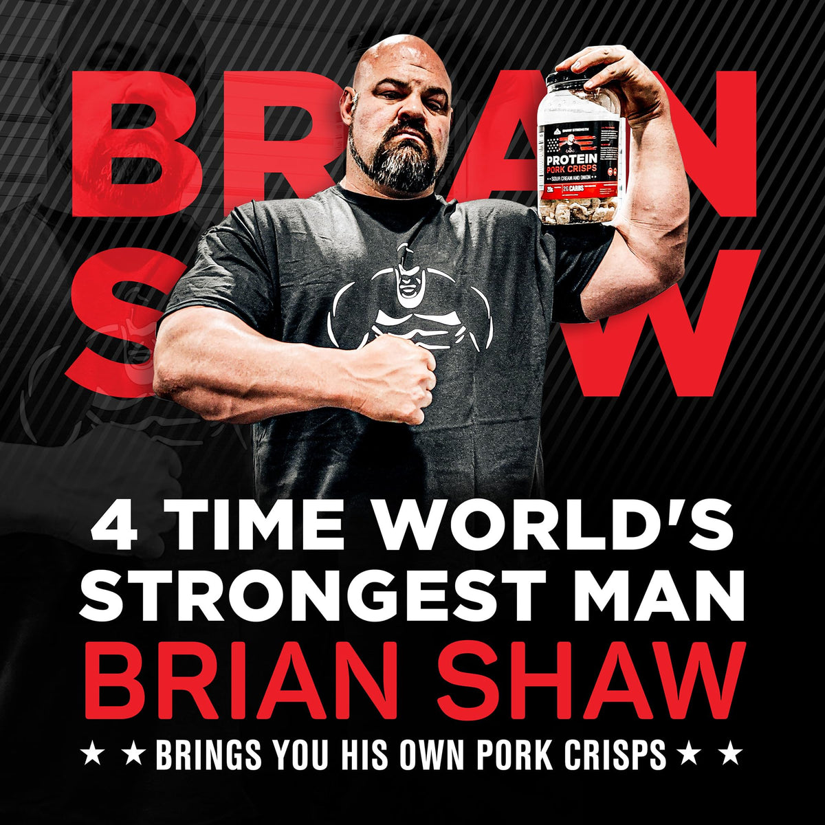 Ol' Uncle Porkers Shaw Strength pork rinds fried in coconut oil deliver crisp, savory crunch.
