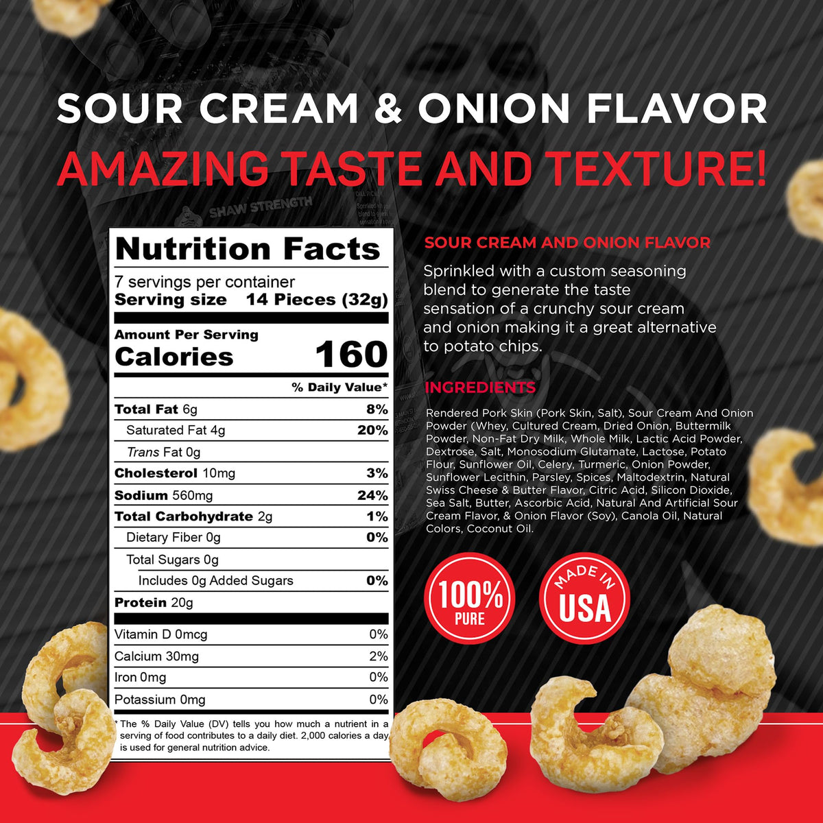 Ol' Uncle Porkers Shaw Strength gluten-free, USA-made craft for keto snacking.