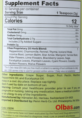 Olbas Herbal Tea Mix brewed cup ready to enjoy with gentle aroma.