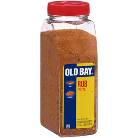 OLD BAY Rub 22 oz container highlighting iconic seasoning for seafood and meat.