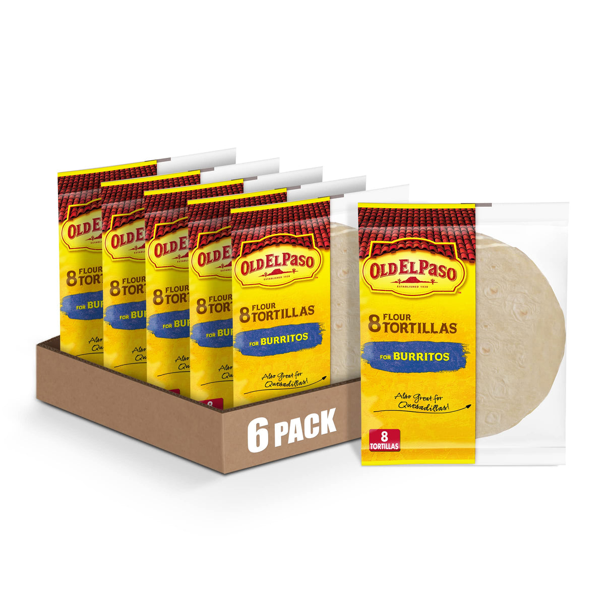 Old El Paso flour tortillas for burrito-assembly ready to wrap fillings