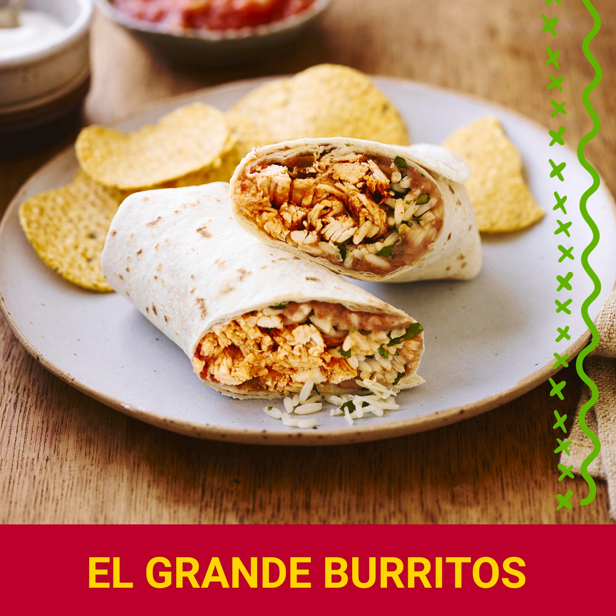 Old El Paso Grande Flour Tortillas heated in microwave for quick weeknight meals.