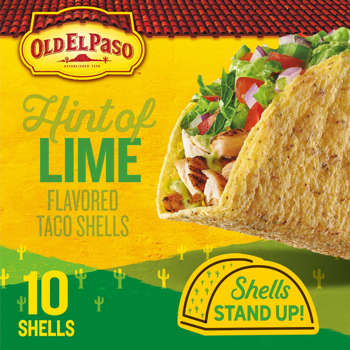 Old El Paso hint of lime shells on counter for quick party tacos.