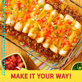 Old El Paso Mild Red Enchilada Sauce enriching a hearty stew.