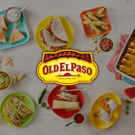 Seasoned beef with Old El Paso mix on nachos