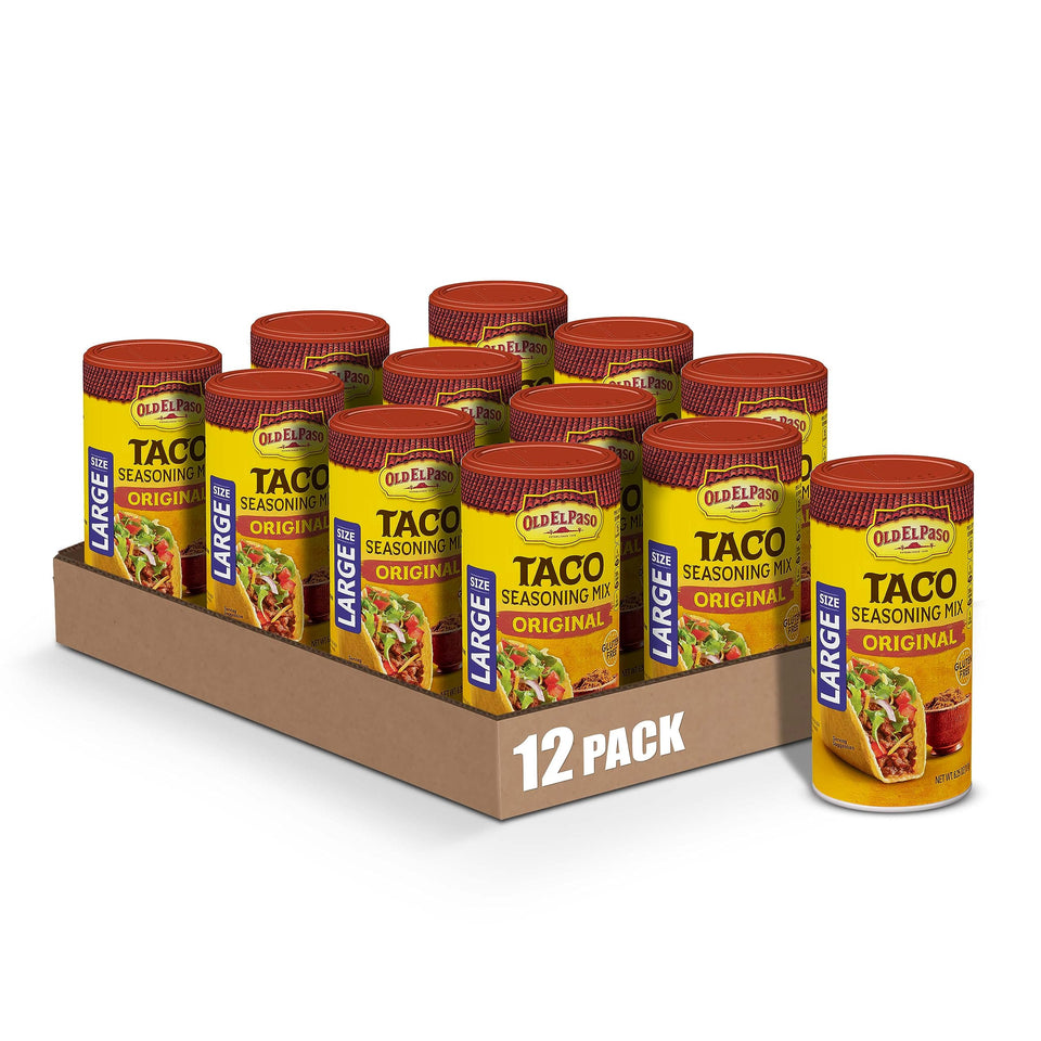 Old El Paso Original seasoning bottle pouring for quick taco night flavor