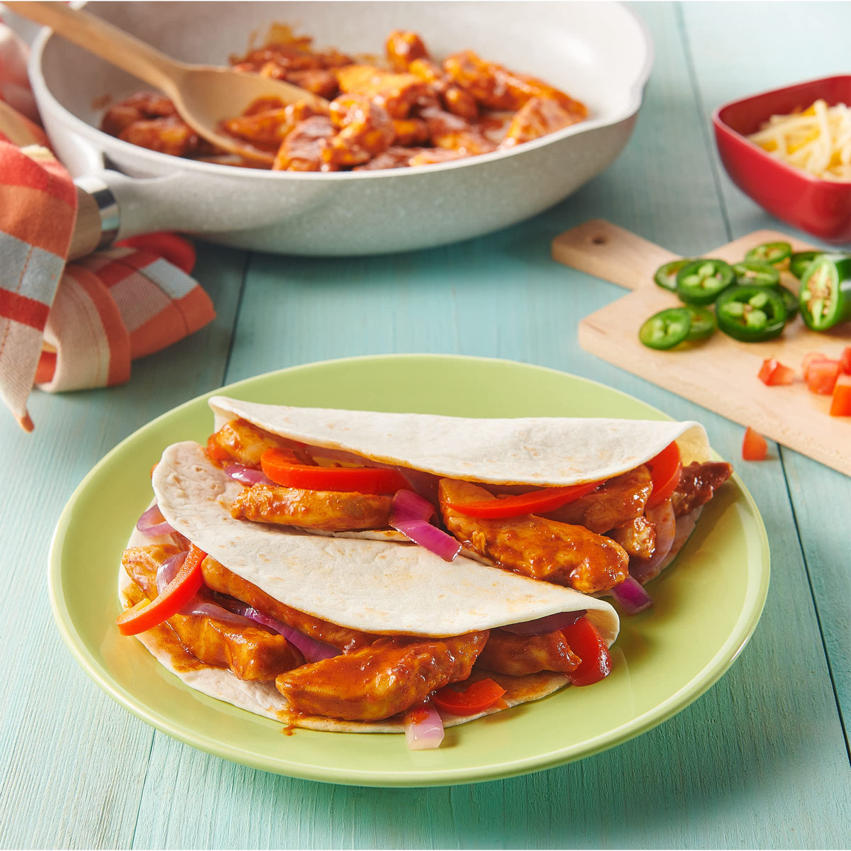 Warm Old El Paso tortillas in microwave for quick meals
