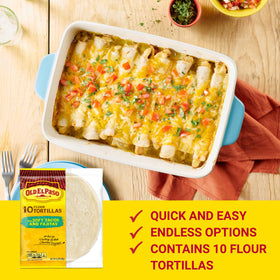 Oven-warmed Old El Paso tortillas ready for fillings
