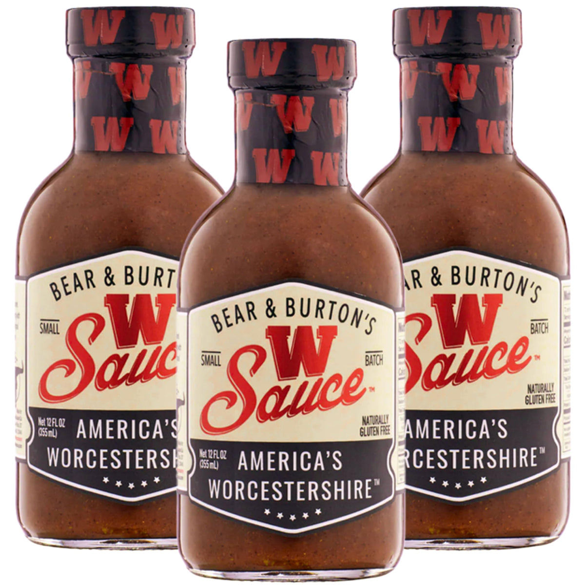 Old Florida Sauce Co Bear and Burton's W Sauce 3pk packshot shows three bottles for flavor variety.
