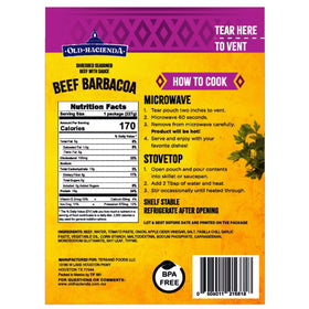 Old Hacienda Barbacoa shredded meat ideal for tacos or bowls.