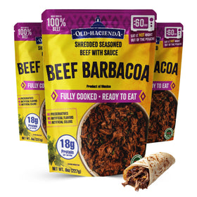Old Hacienda Beef Barbacoa pouch ready to heat for quick meals.