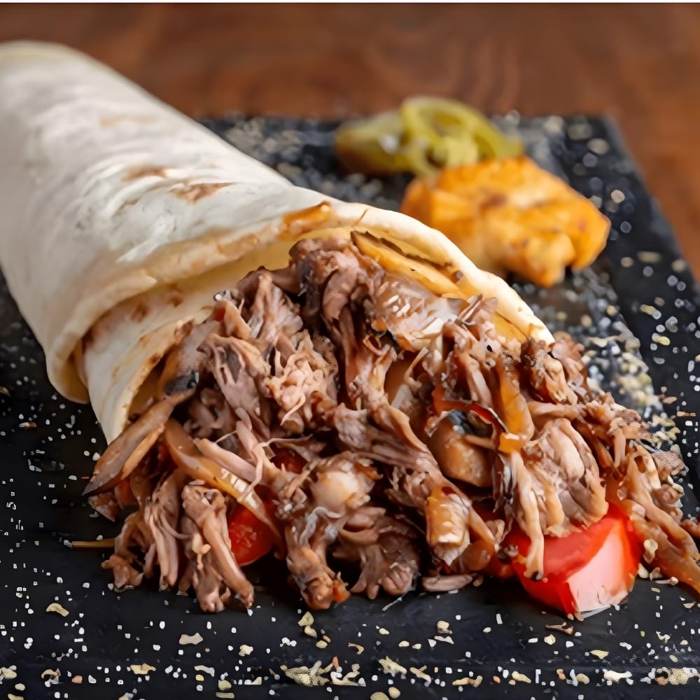 Old Hacienda three-pack of 8oz pulled pork for quick meals.